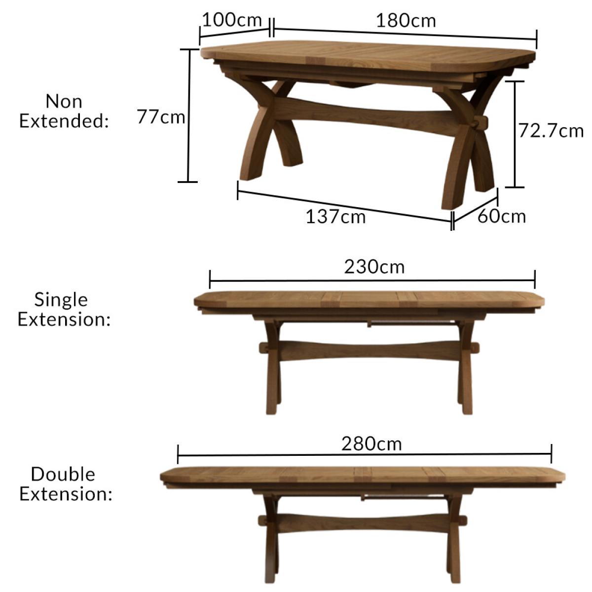 Extending Olympia 180cm Solid Oak Dining Table with 6 Natural Scroll Back Chairs – image 40
