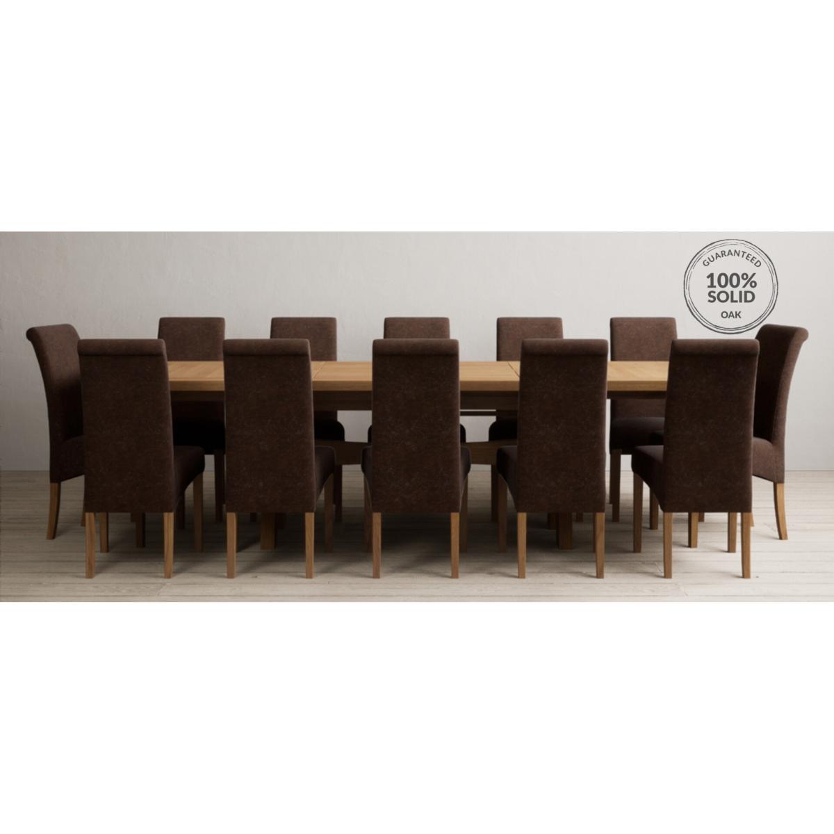 Extending Olympia 180cm Solid Oak Dining Table with 6 Natural Scroll Back Chairs – image 5