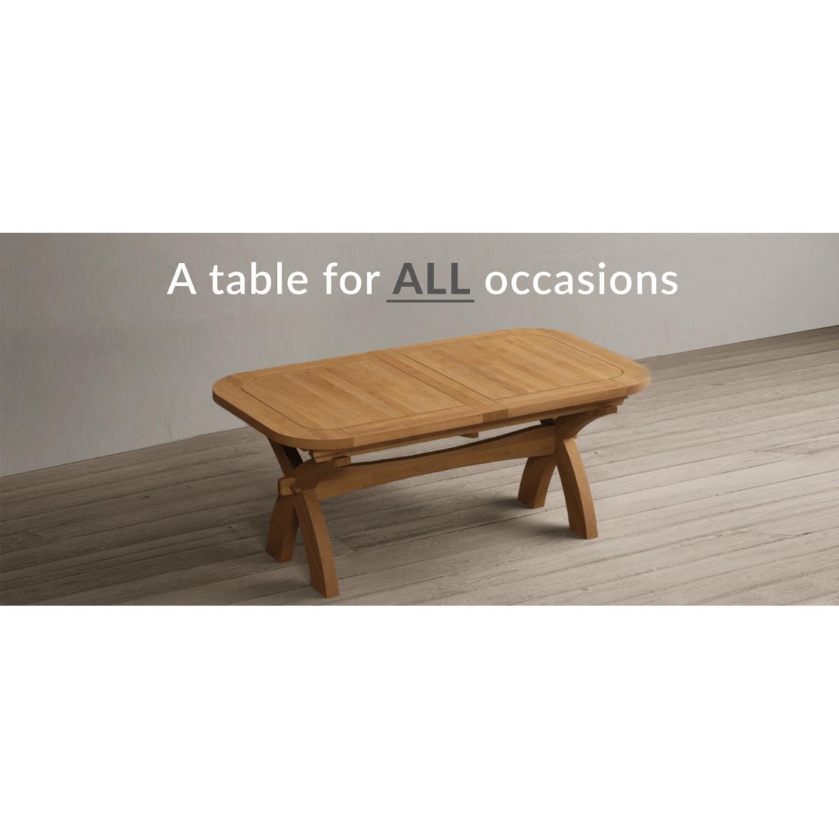 Extending Olympia 180cm Solid Oak Dining Table with 6 Natural Scroll Back Chairs – image 6