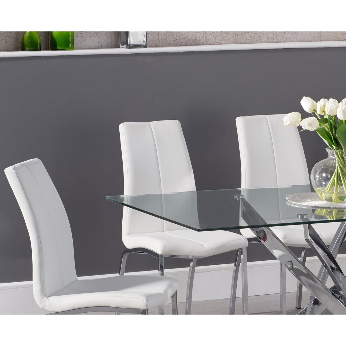 Denver 160cm Glass Dining Table With 6 Grey Cavello Chairs – image 2