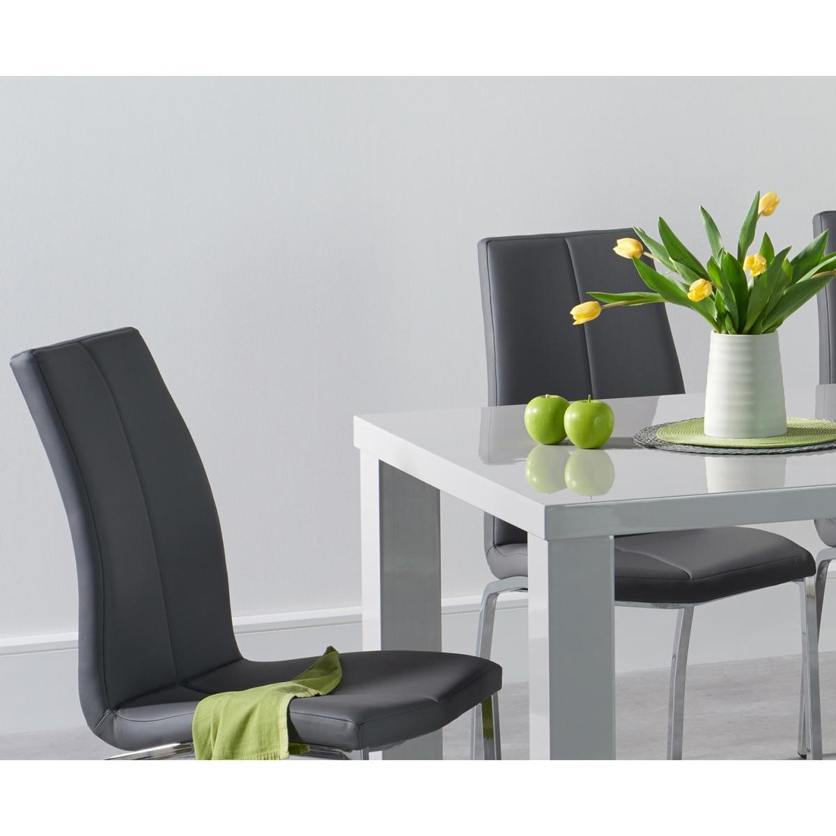 Atlanta 200cm Light Grey High Gloss Dining Table With 10 Black Cavello Chairs – image 2