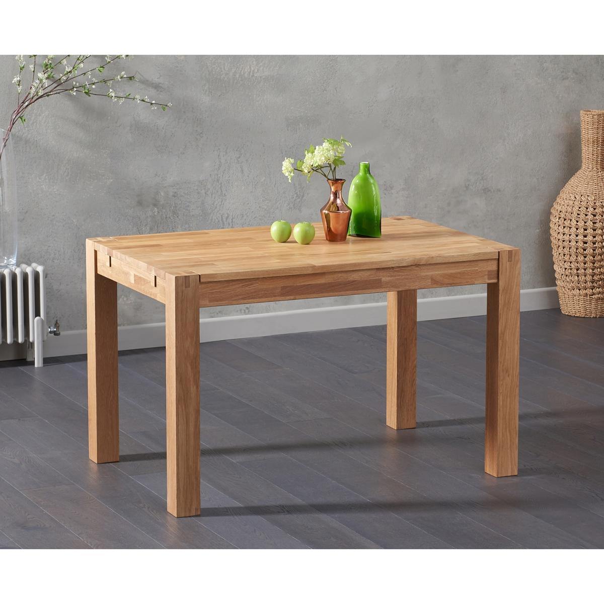 Verona 120cm Solid Oak Dining Table With 6 Grey Hudson Faux Leather Chairs – image 3