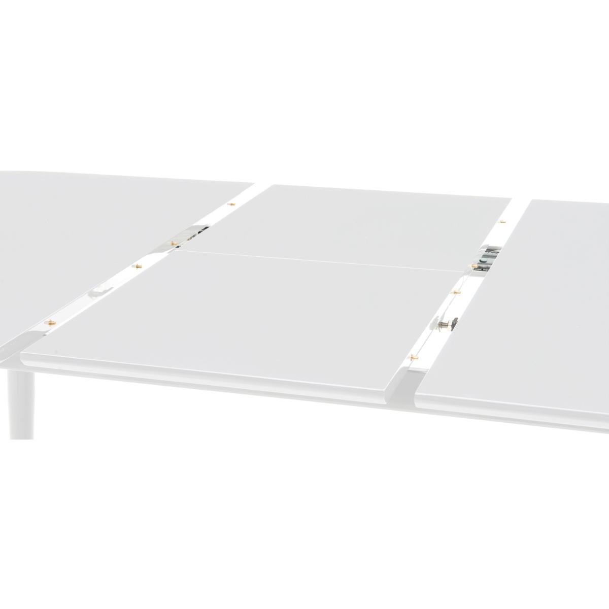 Extending Veneti White High Gloss Dining Table With 4 Grey Astrid Faux Leather Chairs – image 14