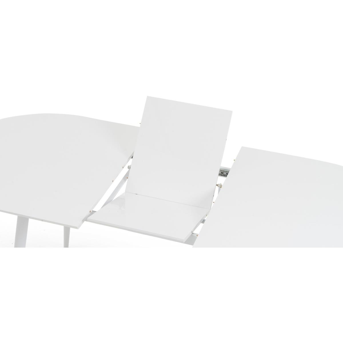 Extending Veneti White High Gloss Dining Table With 4 Grey Astrid Faux Leather Chairs – image 15