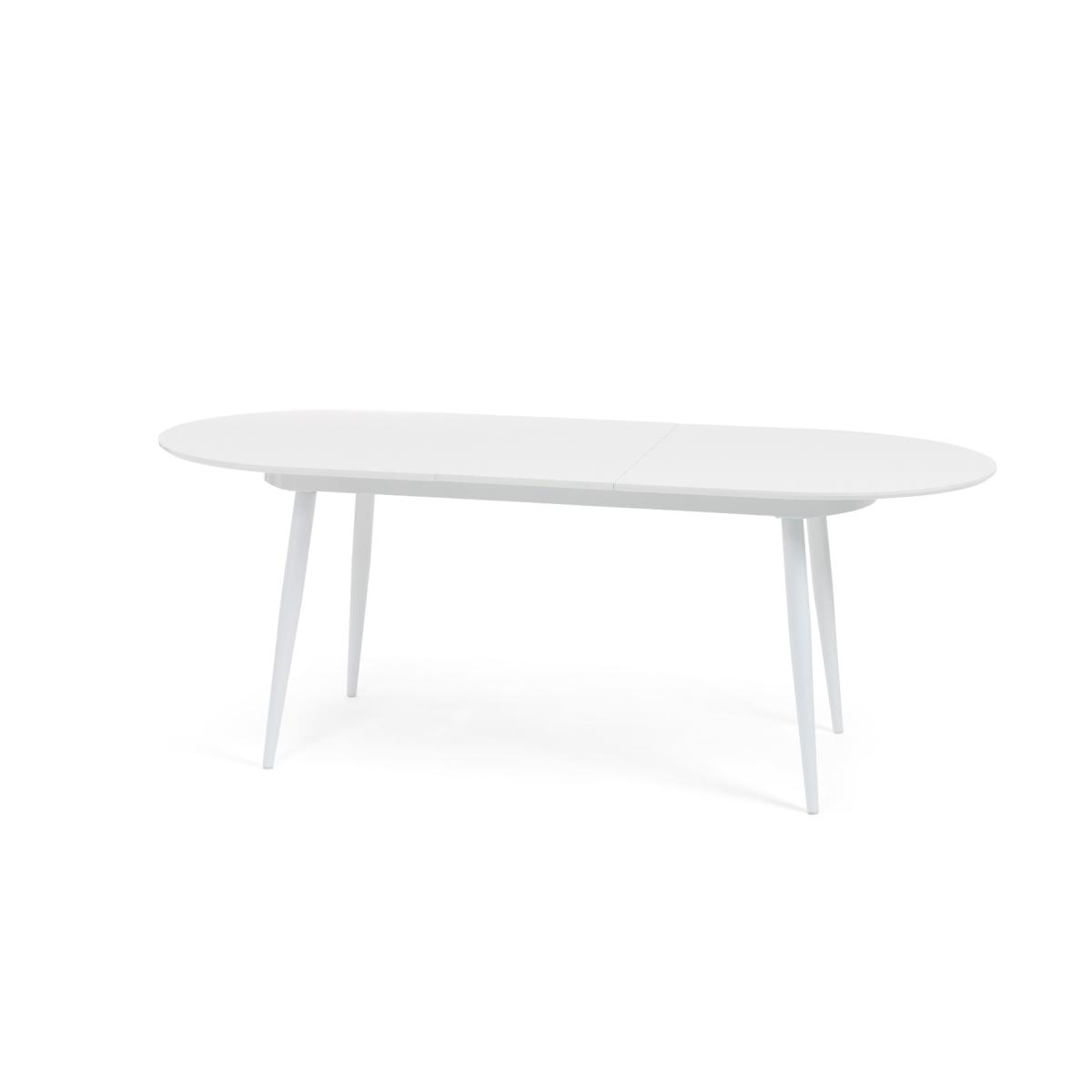 Extending Veneti White High Gloss Dining Table With 4 Grey Astrid Faux Leather Chairs – image 7