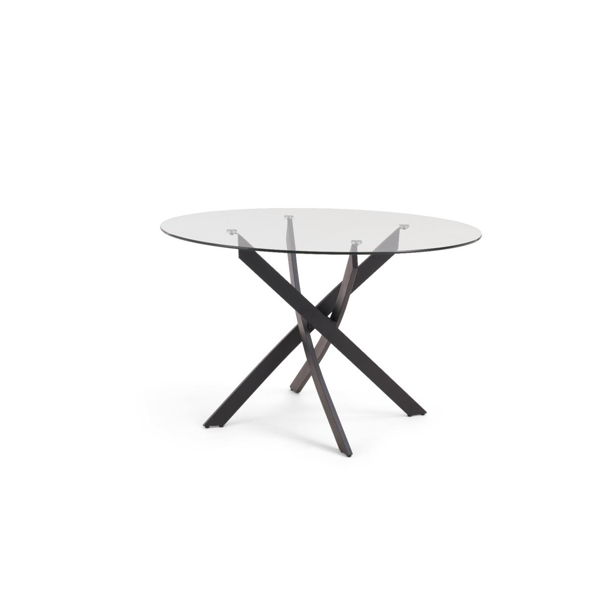 Mara 100cm Round Glass Dining Table with Antique Noir Chairs - Grey, 4 Chairs – image 6
