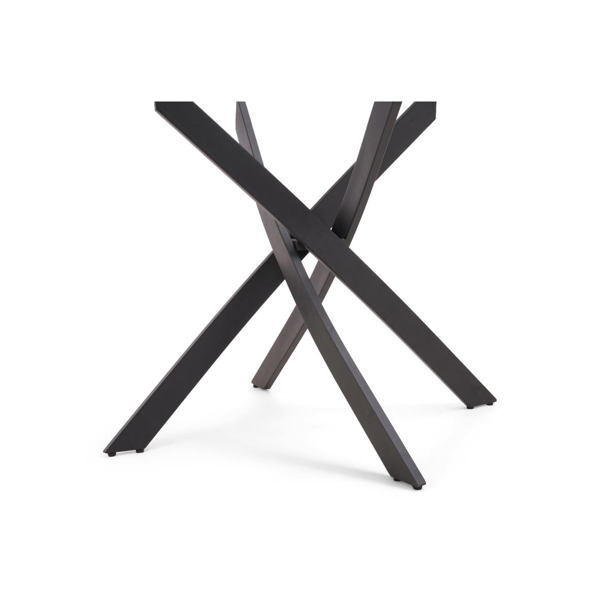 Mara 100cm Round Glass Dining Table with Antique Noir Chairs - Grey, 4 Chairs – image 8