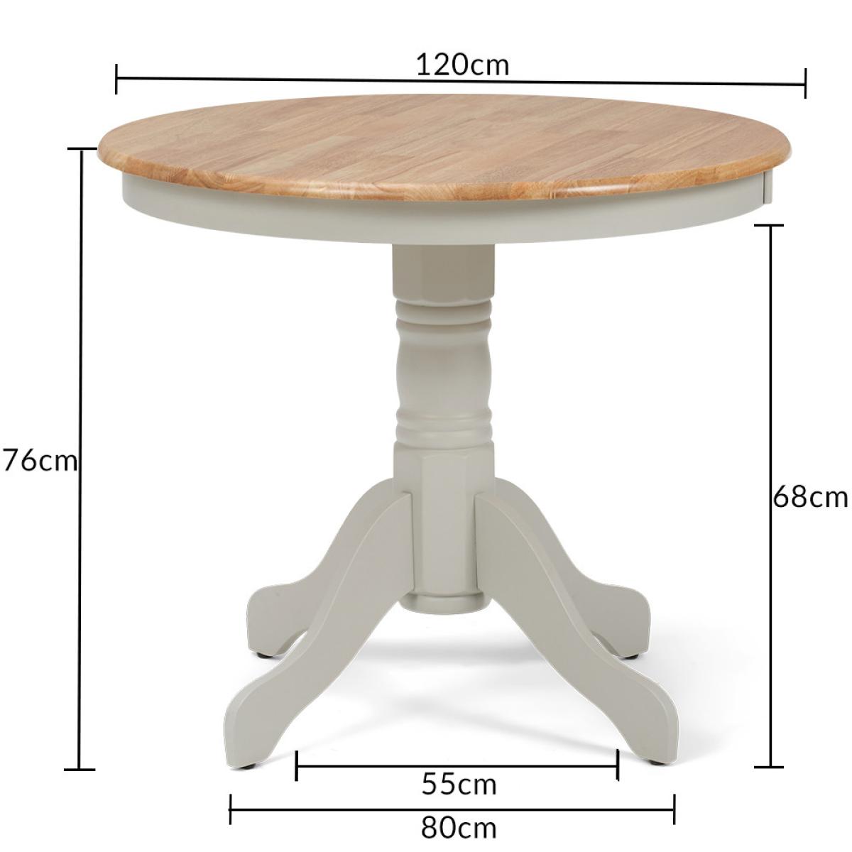 Epsom 120cm Oak and Grey Painted Dining Table With 6 Grey Clara Fabric Chairs – image 12