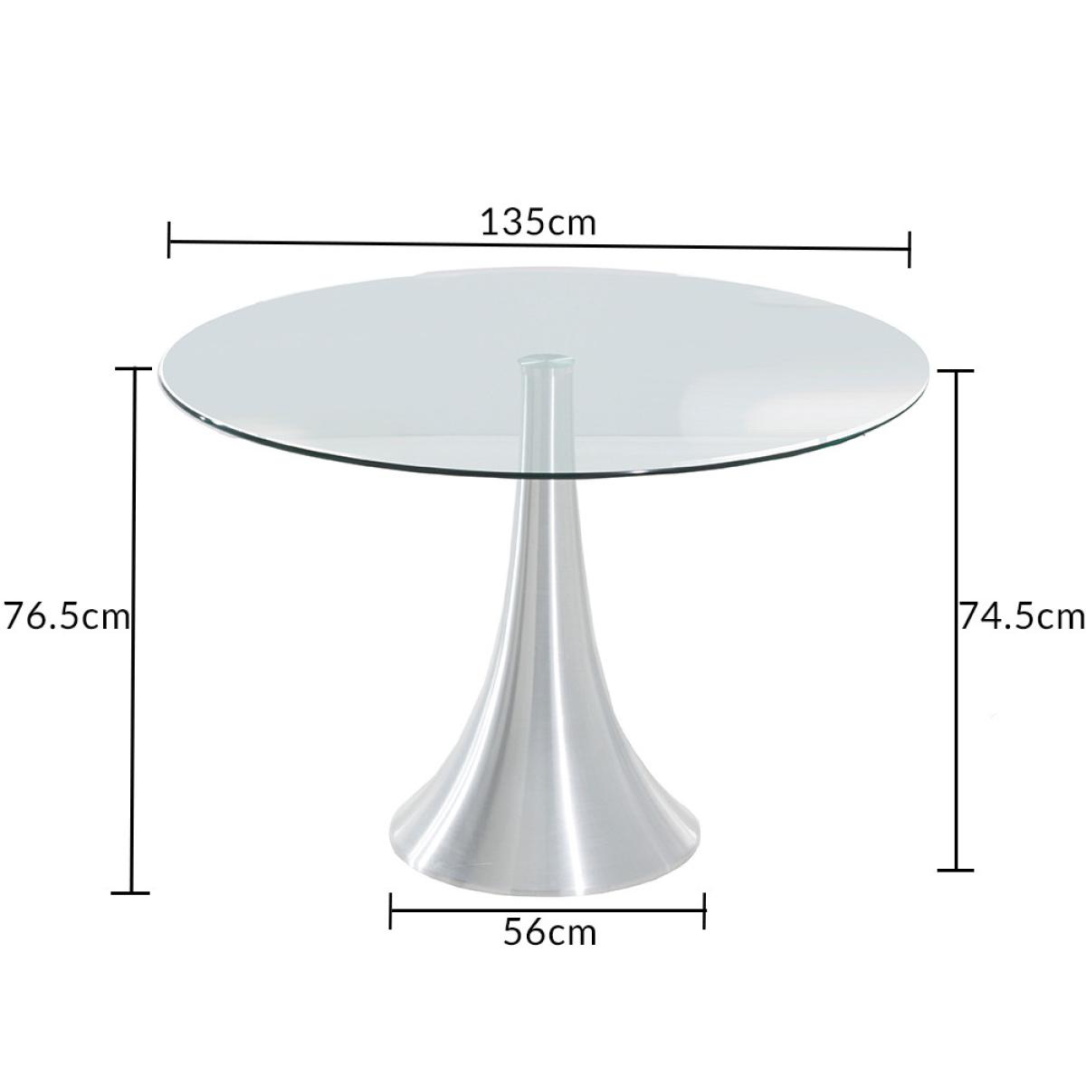 Paloma 135cm Round Glass Dining Table With 6 Black Enzo Chairs – image 18