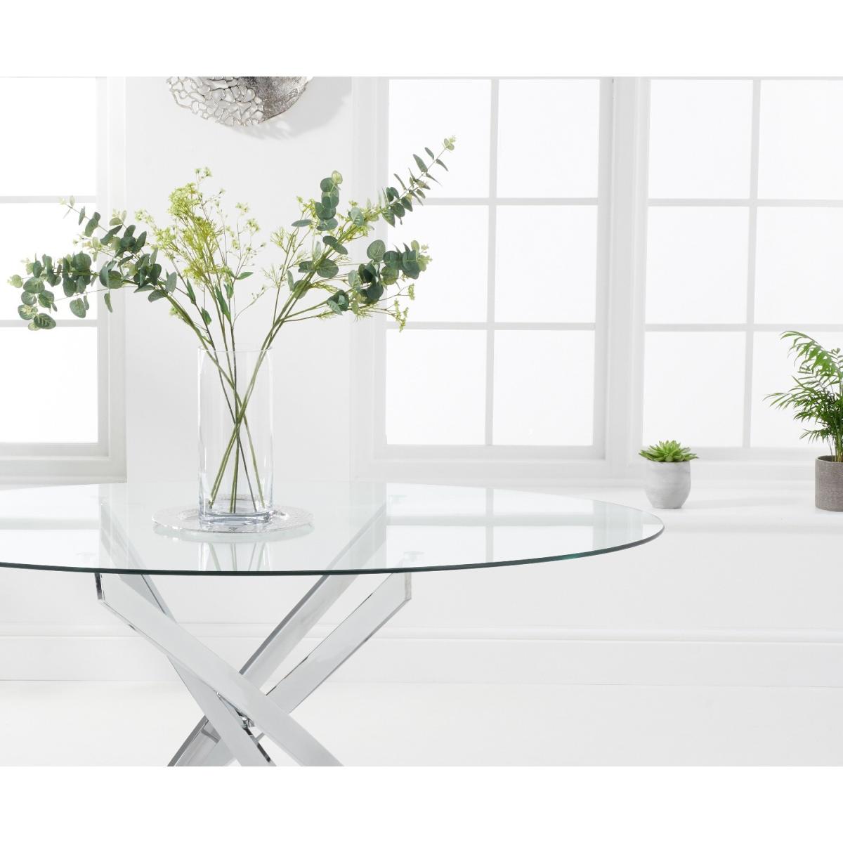 Denver 165cm Oval Glass Dining Table with Calgary Velvet Chairs - Green, 6 Chairs – image 7
