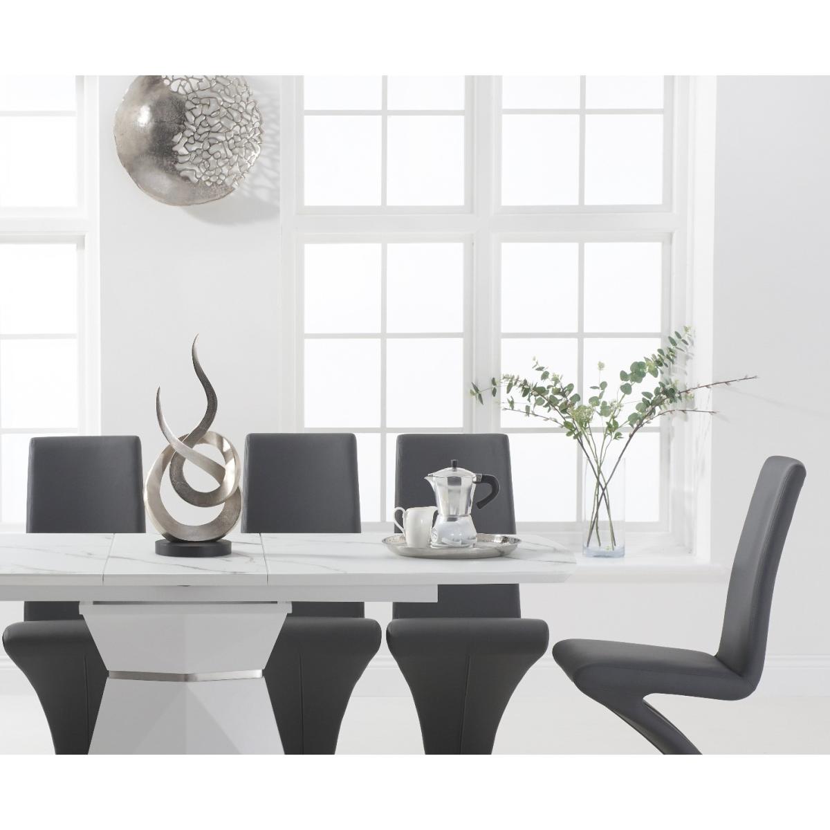 Jackson 160cm White Extending Dining Table with Hampstead Z Chairs - Ivory, 4 Chairs – image 2
