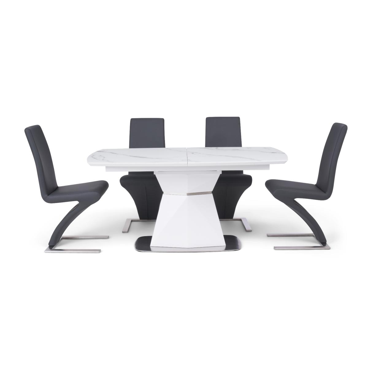 Jackson 160cm White Extending Dining Table with Hampstead Z Chairs - Ivory, 4 Chairs – image 9