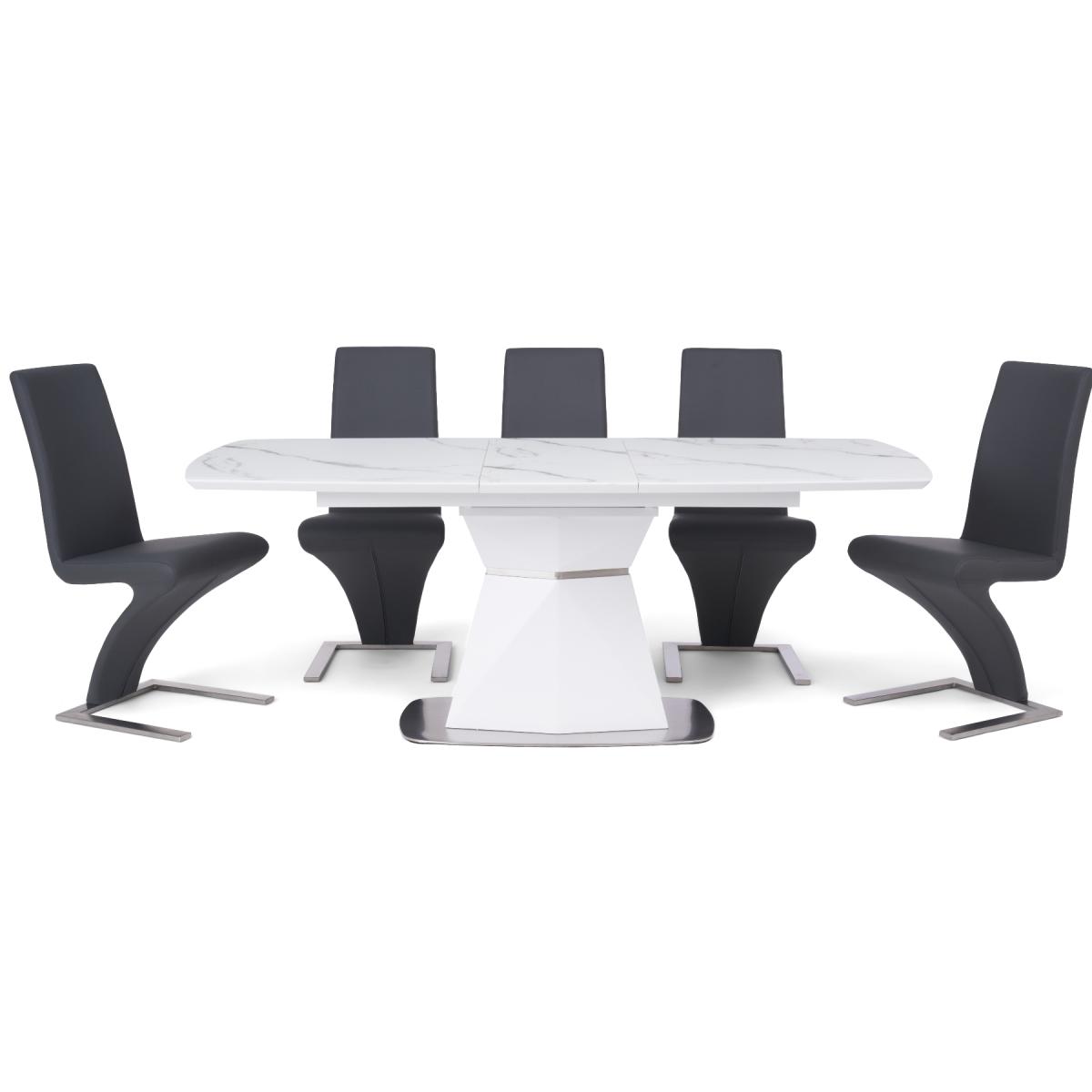 Jackson 160cm White Extending Dining Table with Hampstead Z Chairs - Ivory, 4 Chairs – image 10