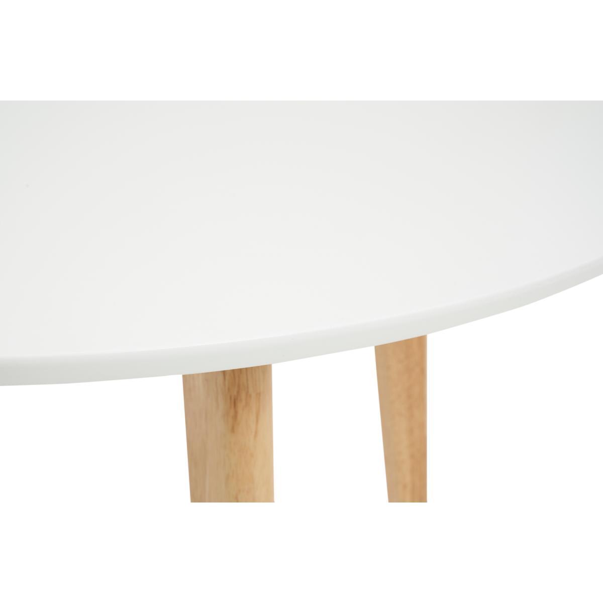 Rebekah White and Oak 110cm Round Dining Table with Rebekah Faux Leather Dining Chairs - Oak and White, 2 Chairs – image 11