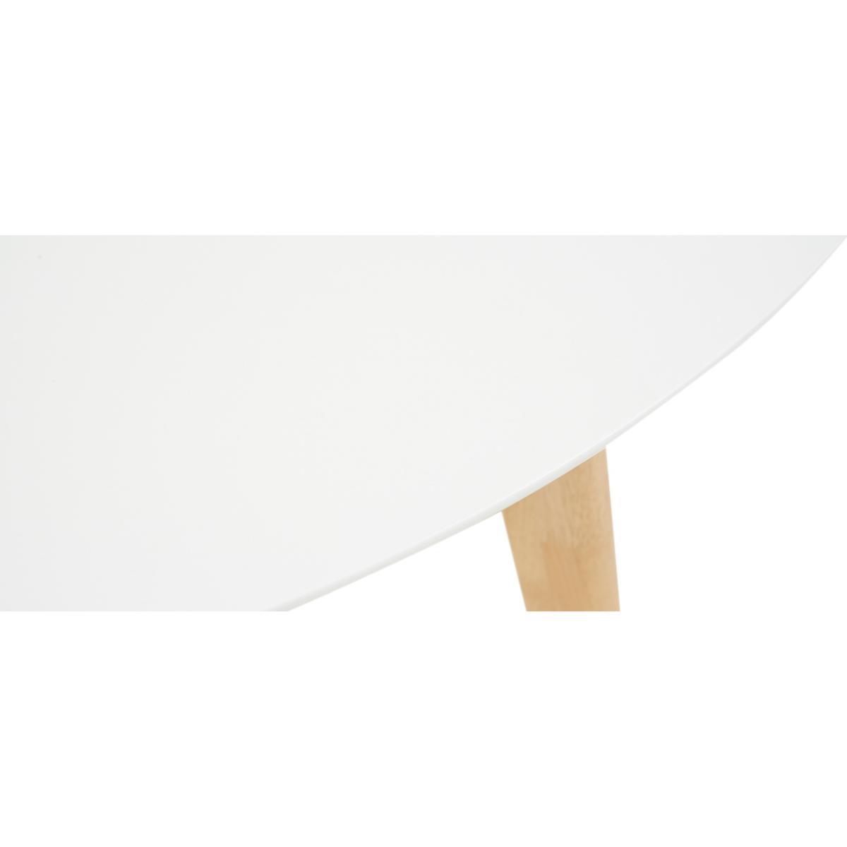 Rebekah White and Oak 110cm Round Dining Table with Rebekah Faux Leather Dining Chairs - Oak and White, 2 Chairs – image 16