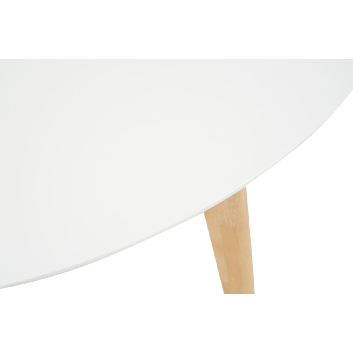 Rebekah White and Oak 110cm Round Dining Table with Rebekah Faux Leather Dining Chairs - Oak and White, 2 Chairs – image 10