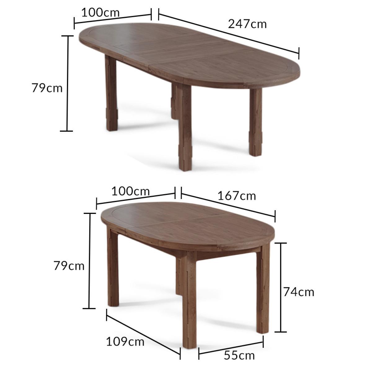 Extending Caversham Dark Oak Dining Table with 8 Natural Darcy Chairs – image 23