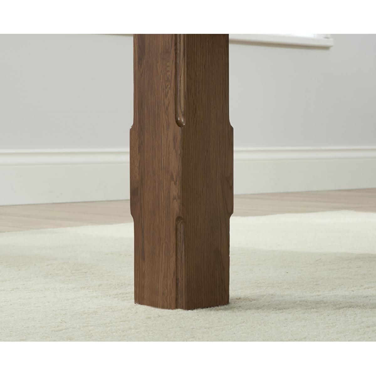 Extending Caversham Dark Oak Dining Table with 8 Natural Darcy Chairs – image 10