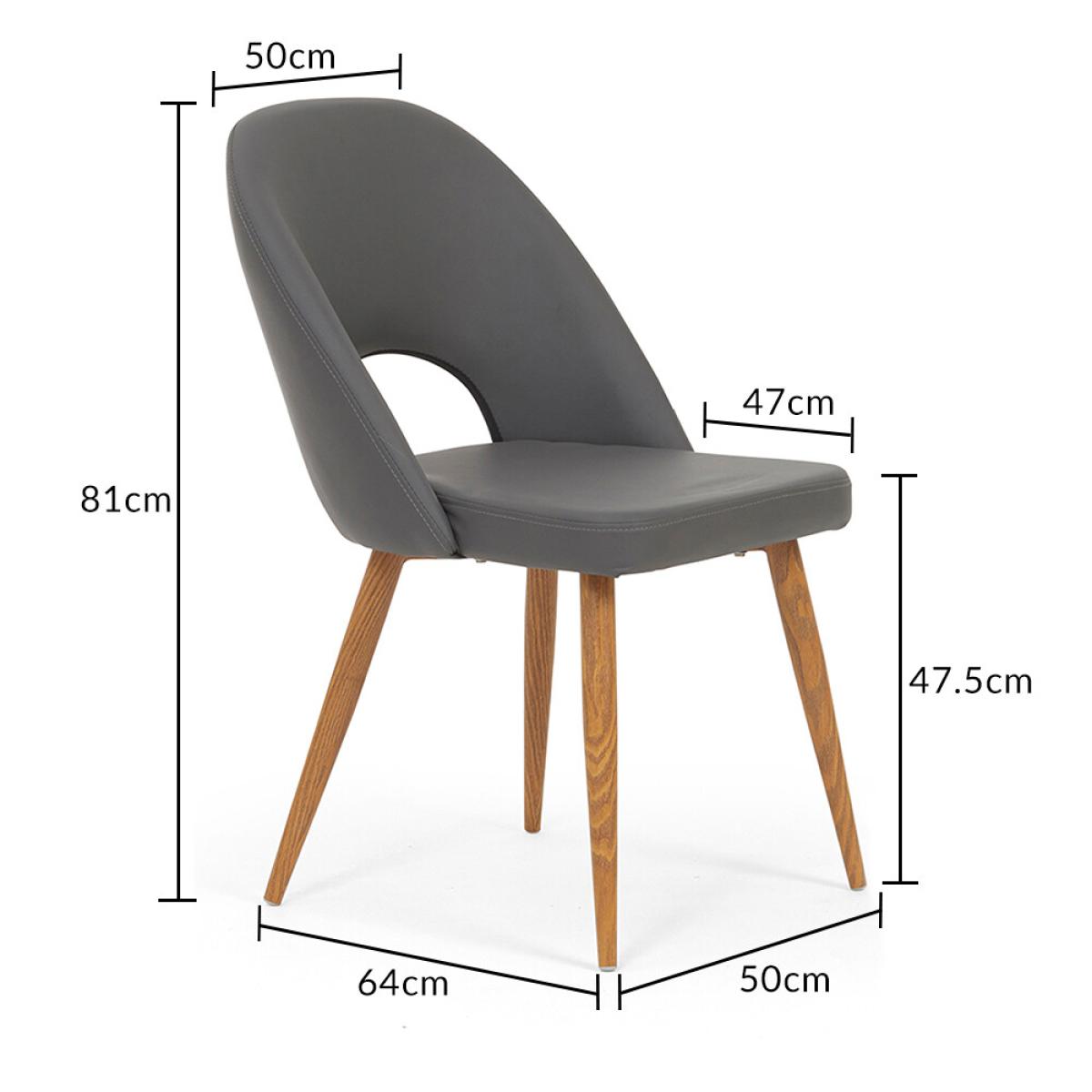 Thetford 110cm Oak Round Dining Table With 4 Grey Hudson Faux Leather Chairs – image 20
