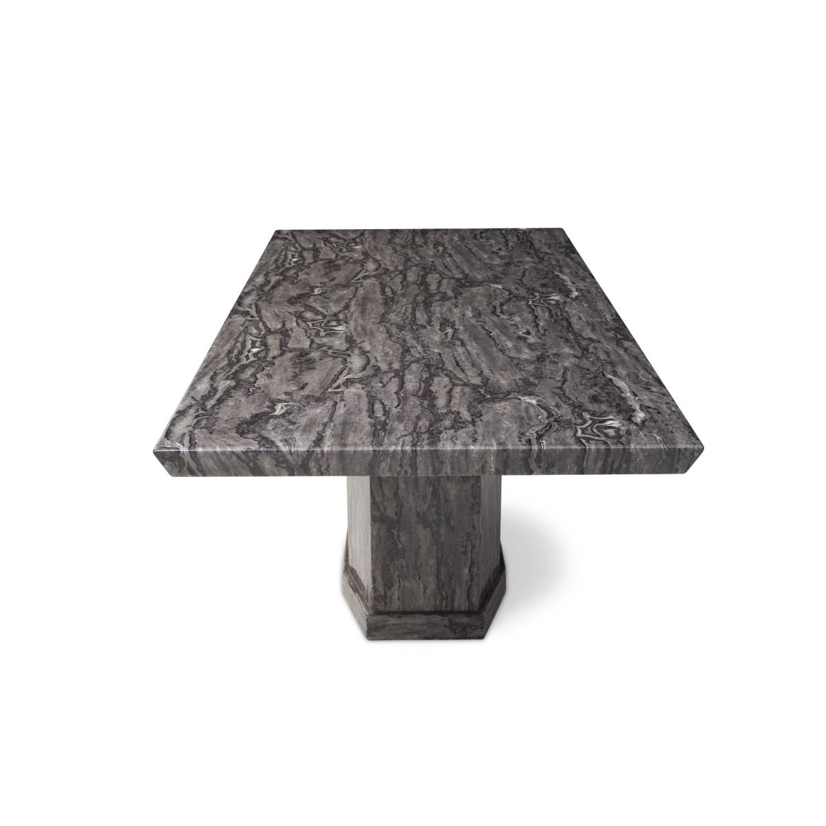 Carvelle 200cm Dark Grey Pedestal Marble Dining Table with Malaga Chairs – image 7