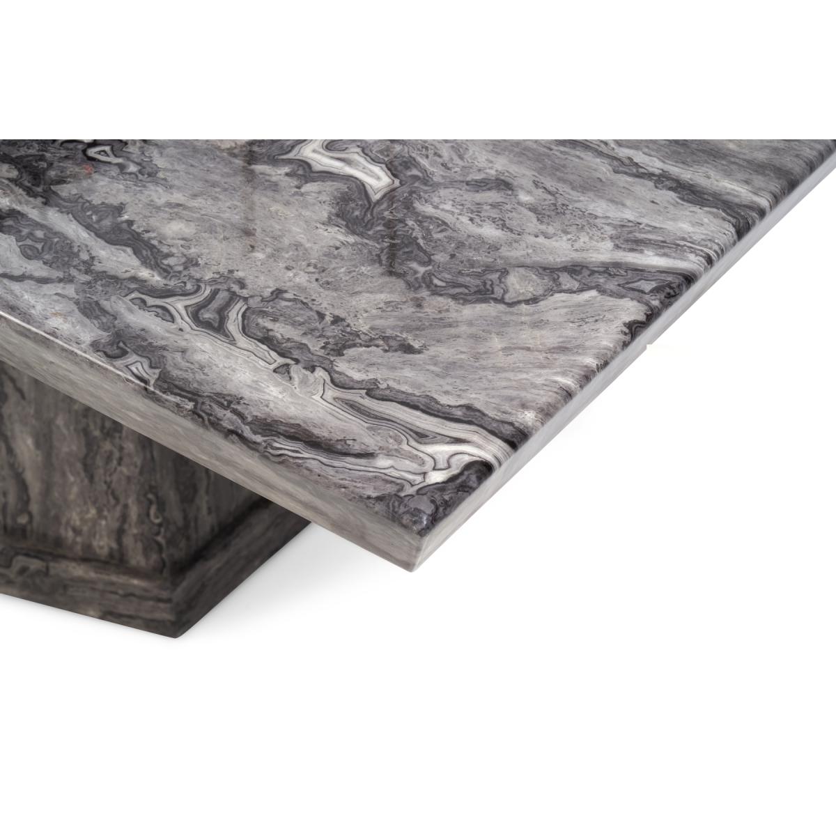 Carvelle 200cm Dark Grey Pedestal Marble Dining Table with Malaga Chairs – image 8