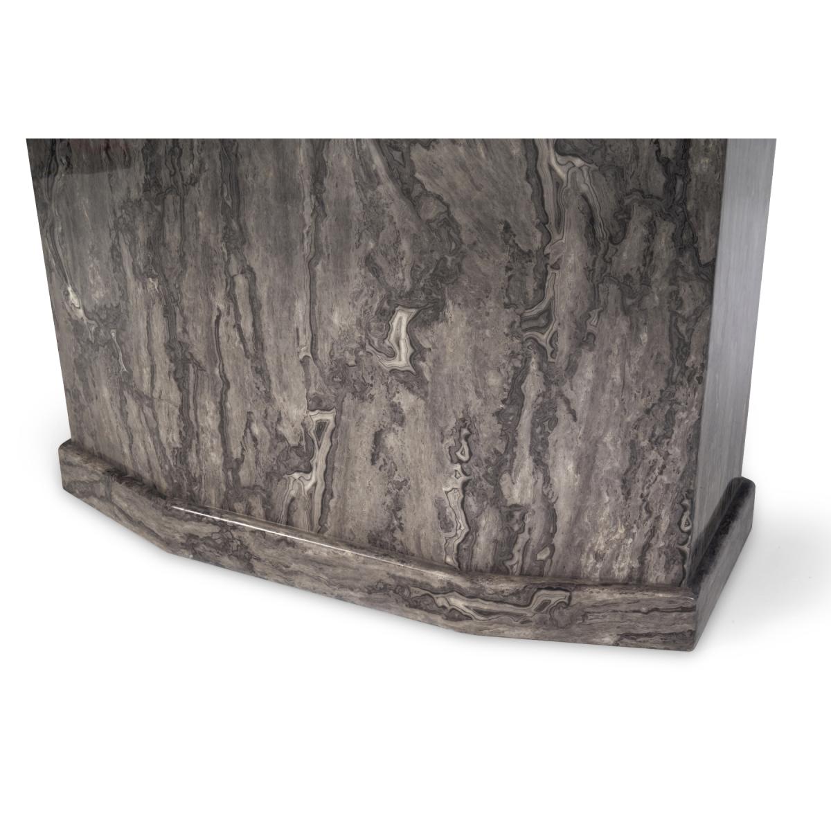 Carvelle 200cm Dark Grey Pedestal Marble Dining Table with Malaga Chairs – image 9