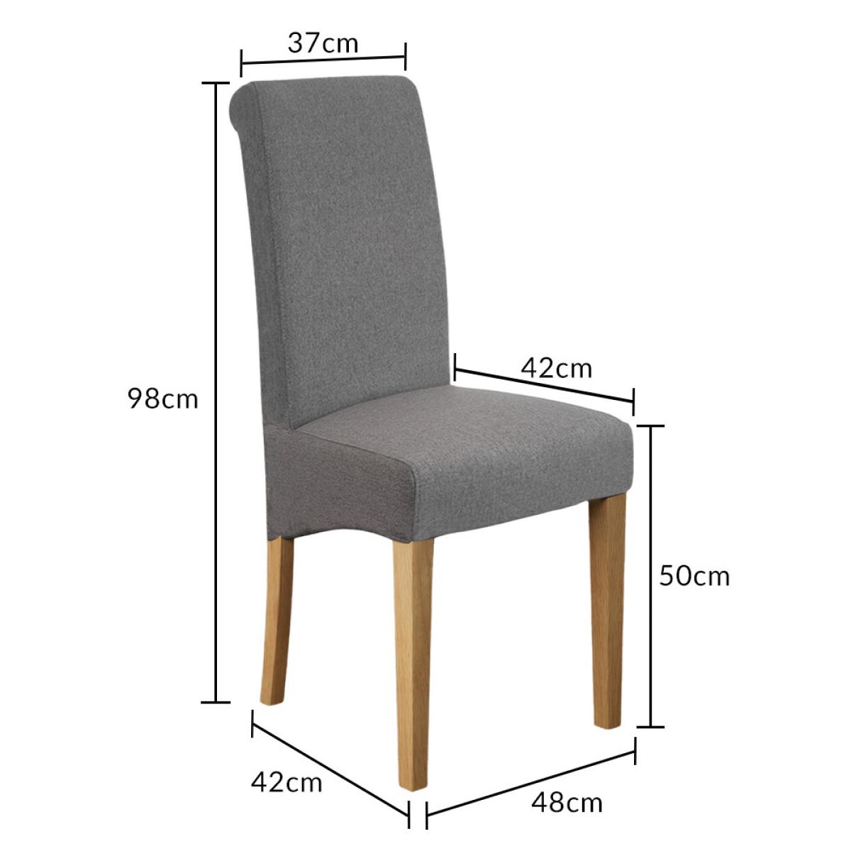 Hampshire 180cm Oak and Light Grey Extending Dining Table With 12 Charcoal Grey Scroll Back Chairs – image 22