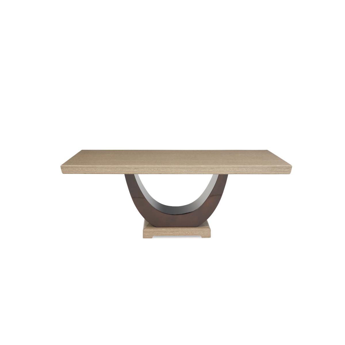 Novara 170cm Brown Pedestal Marble Dining Table With 4 Cream Alpine Chairs – image 8