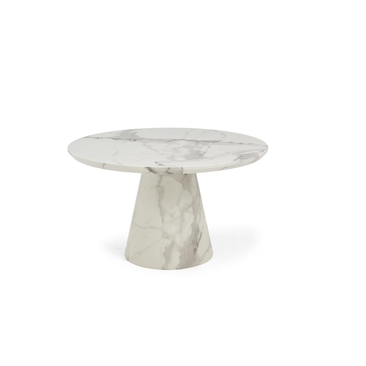 Ravello 130cm Round White Marble Dining Table With 6 Grey Hampstead Chairs – image 12