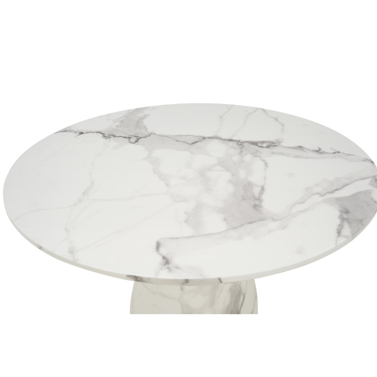Ravello 130cm Round White Marble Dining Table With 6 Grey Hampstead Chairs – image 13
