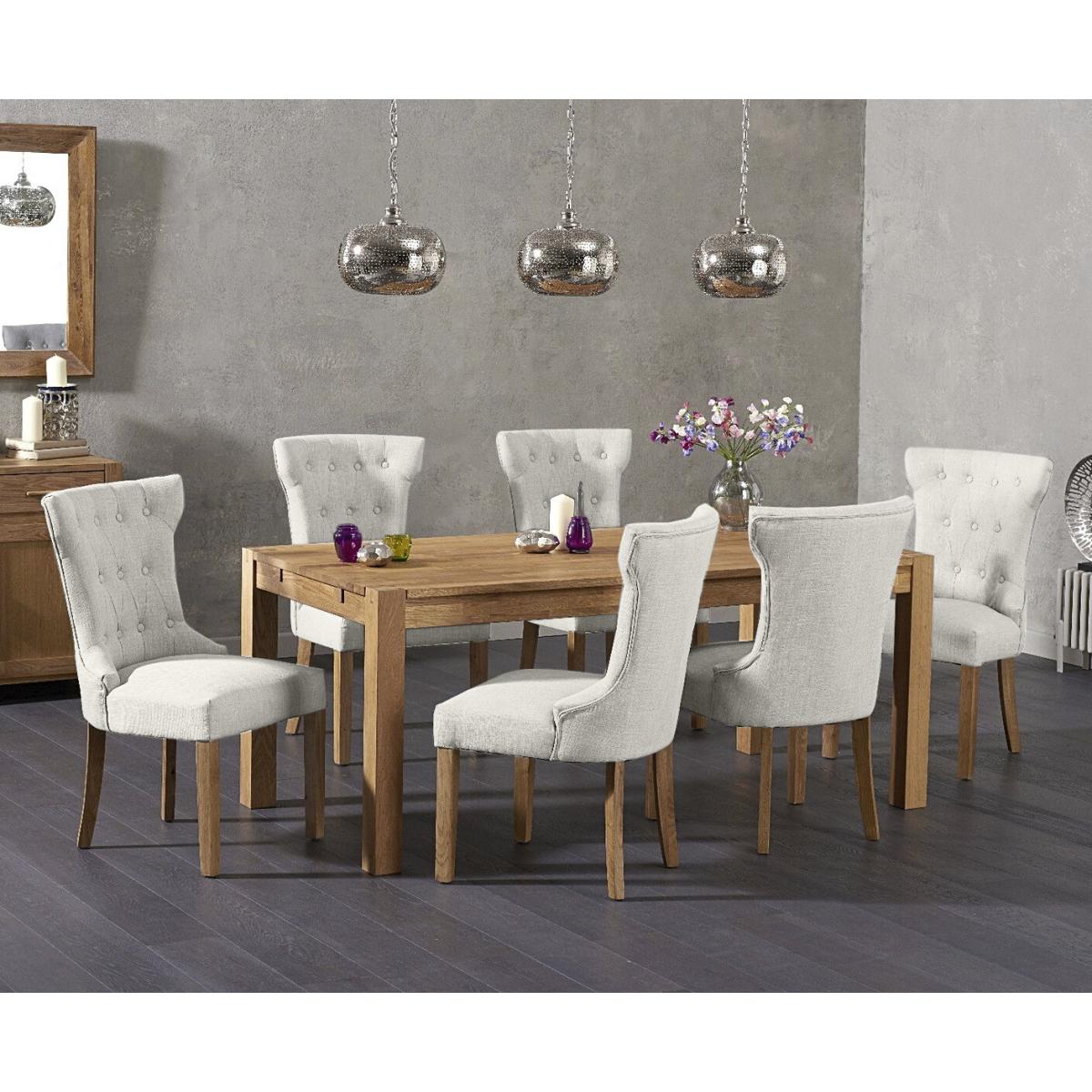 Thetford 150cm Oak Dining Table with 6 Natural Clara Chairs – image 2