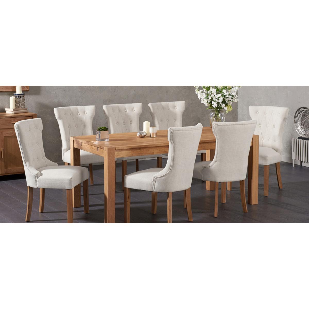 Thetford 150cm Oak Dining Table with 6 Natural Clara Chairs – image 9