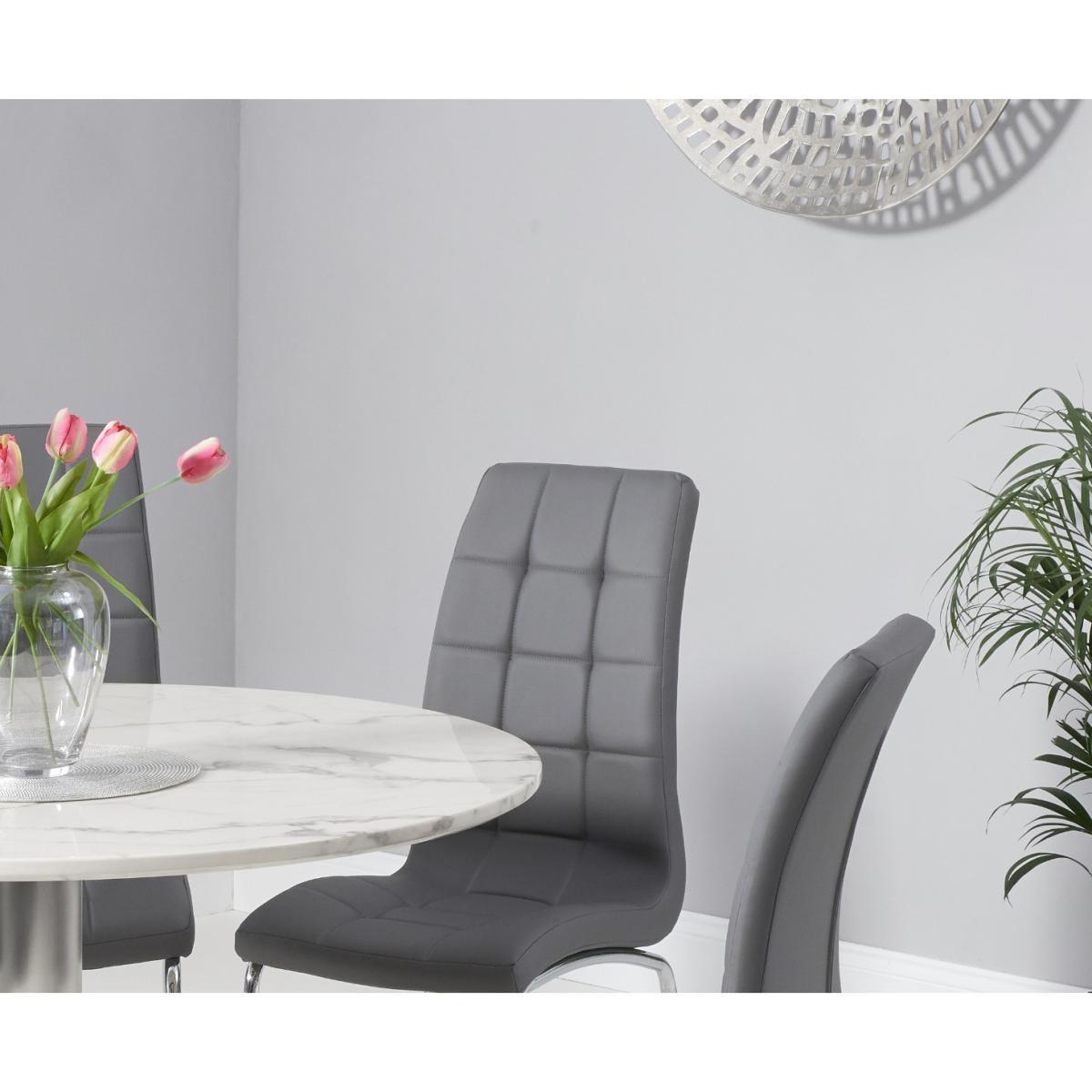Bali 120cm Round White Marble Dining Table With Calgary Dining Chairs – image 2