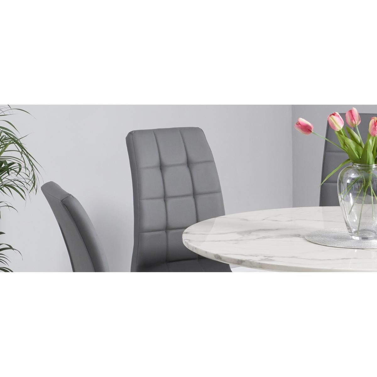 Bali 120cm Round White Marble Dining Table With Calgary Dining Chairs – image 10