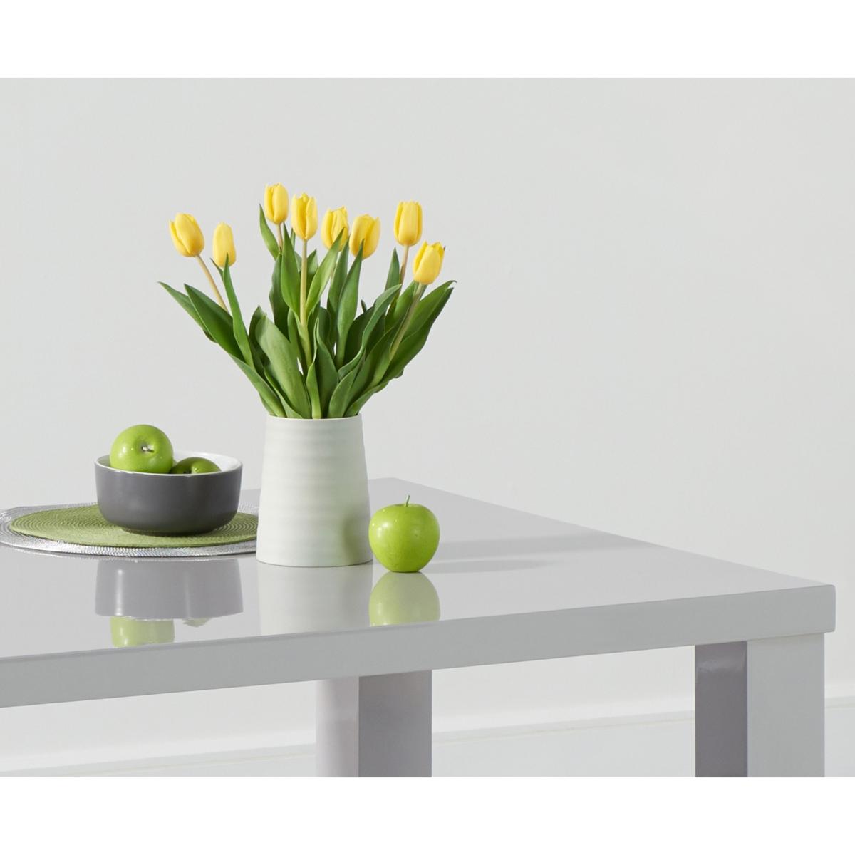 Seattle 160cm Light Grey High Gloss Dining Table with 2 Grey Austin Chairs with 2 Grey Benches – image 5