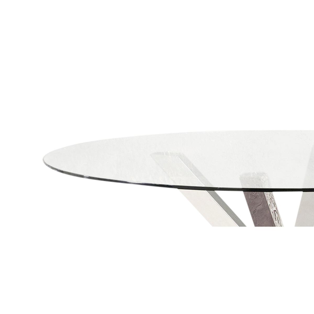 Rio Round Glass Dining Table With 6 Red Enzo Chairs – image 19