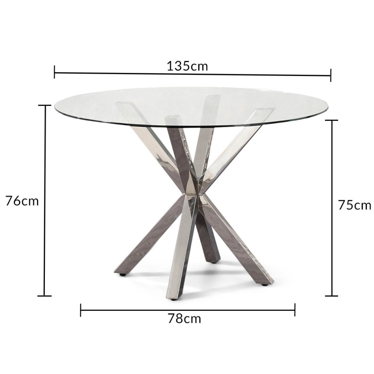 Rio Round Glass Dining Table With 6 Red Enzo Chairs – image 20
