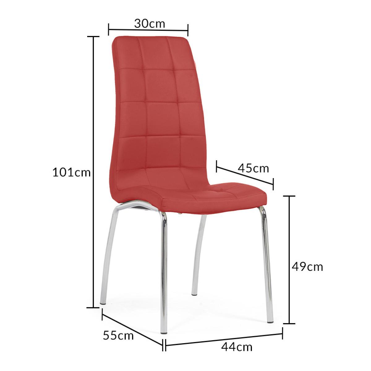 Rio Round Glass Dining Table With 6 Red Enzo Chairs – image 22