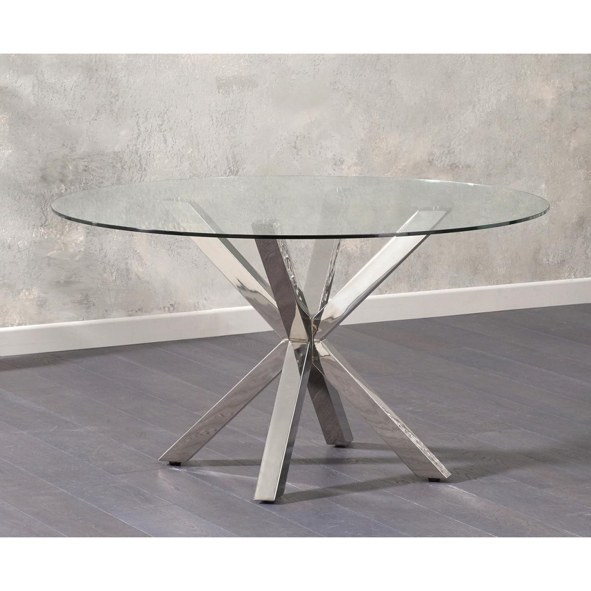 Rio Round Glass Dining Table With 6 Red Enzo Chairs – image 6