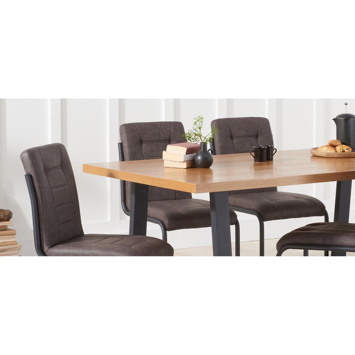 Urban 180cm Industrial Dining Table with Alexa Dining Chairs - Brown, 4 Chairs – image 14