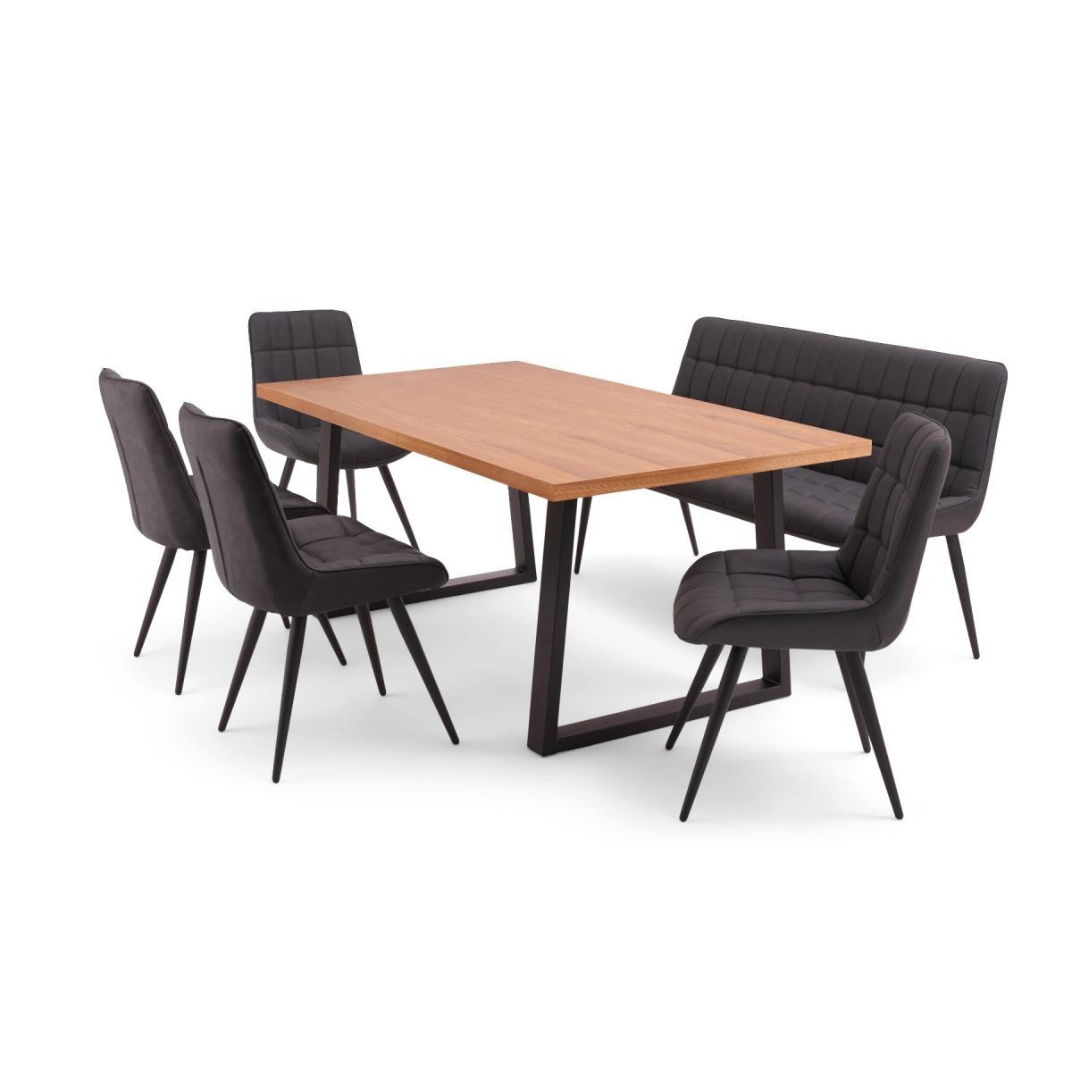 Urban 180cm Industrial Dining Table with Alexa Dining Chairs - Brown, 4 Chairs – image 7