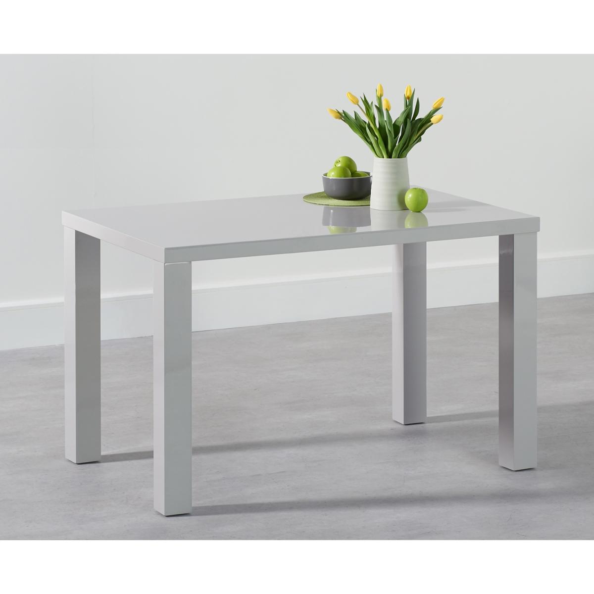 Atlanta 120cm Light Grey Gloss Dining Table With 6 Grey Cavello Chairs – image 3