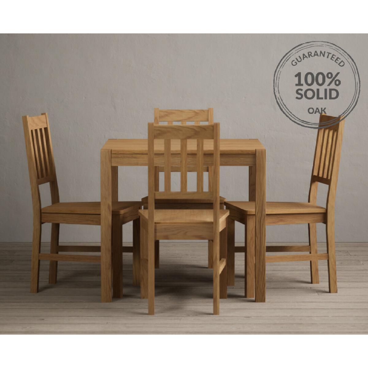 York 80cm Solid Oak Dining Table With 4 Oak York Chairs – image 2