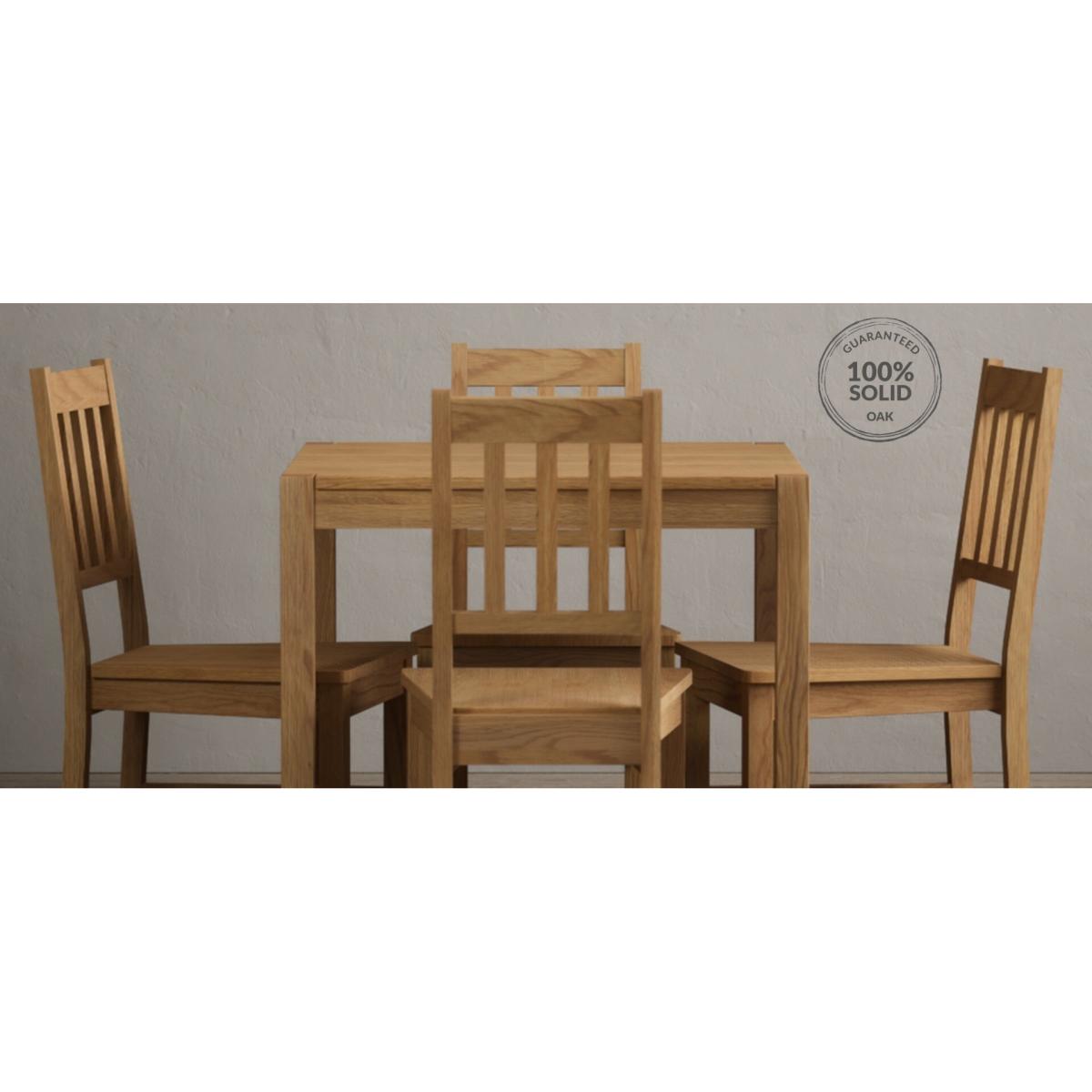 York 80cm Solid Oak Dining Table With 4 Oak York Chairs – image 14