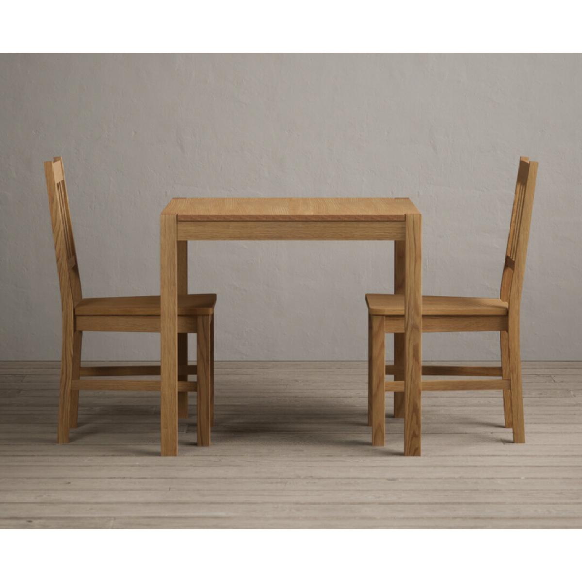 York 80cm Solid Oak Dining Table With 4 Oak York Chairs – image 3