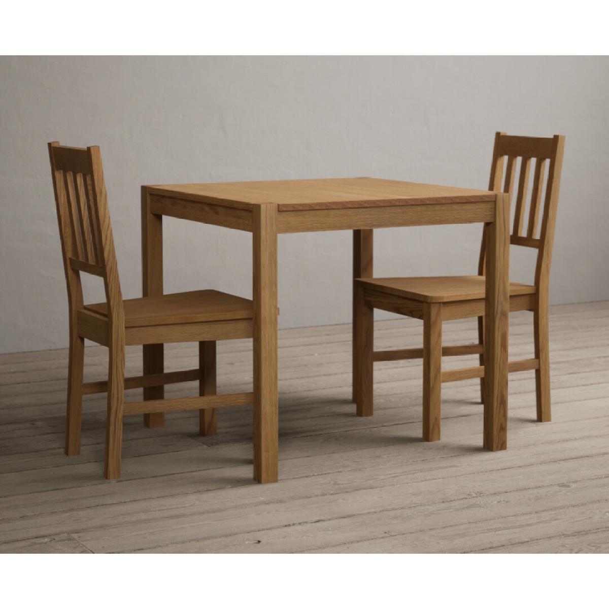 York 80cm Solid Oak Dining Table With 4 Oak York Chairs – image 4