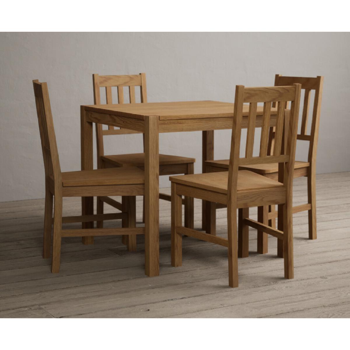 York 80cm Solid Oak Dining Table With 4 Oak York Chairs – image 5