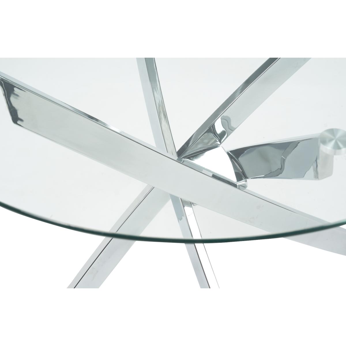 Denver 110cm Glass Dining Table with 4 Grey Vigo Chairs – image 15