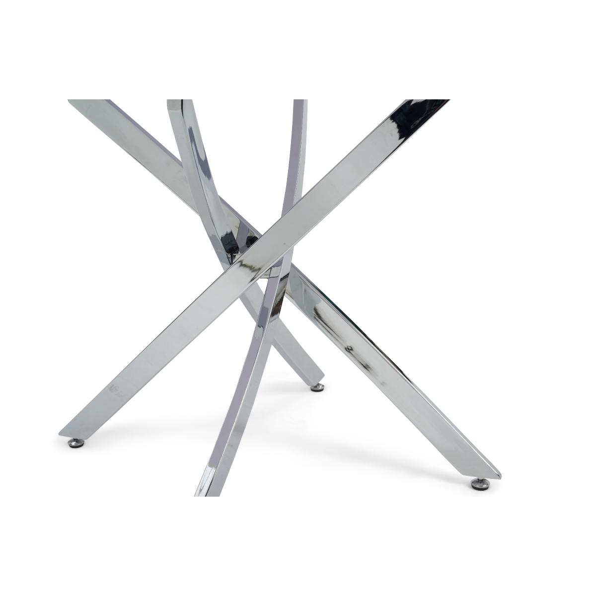 Denver 110cm Glass Dining Table with 4 Grey Vigo Chairs – image 16