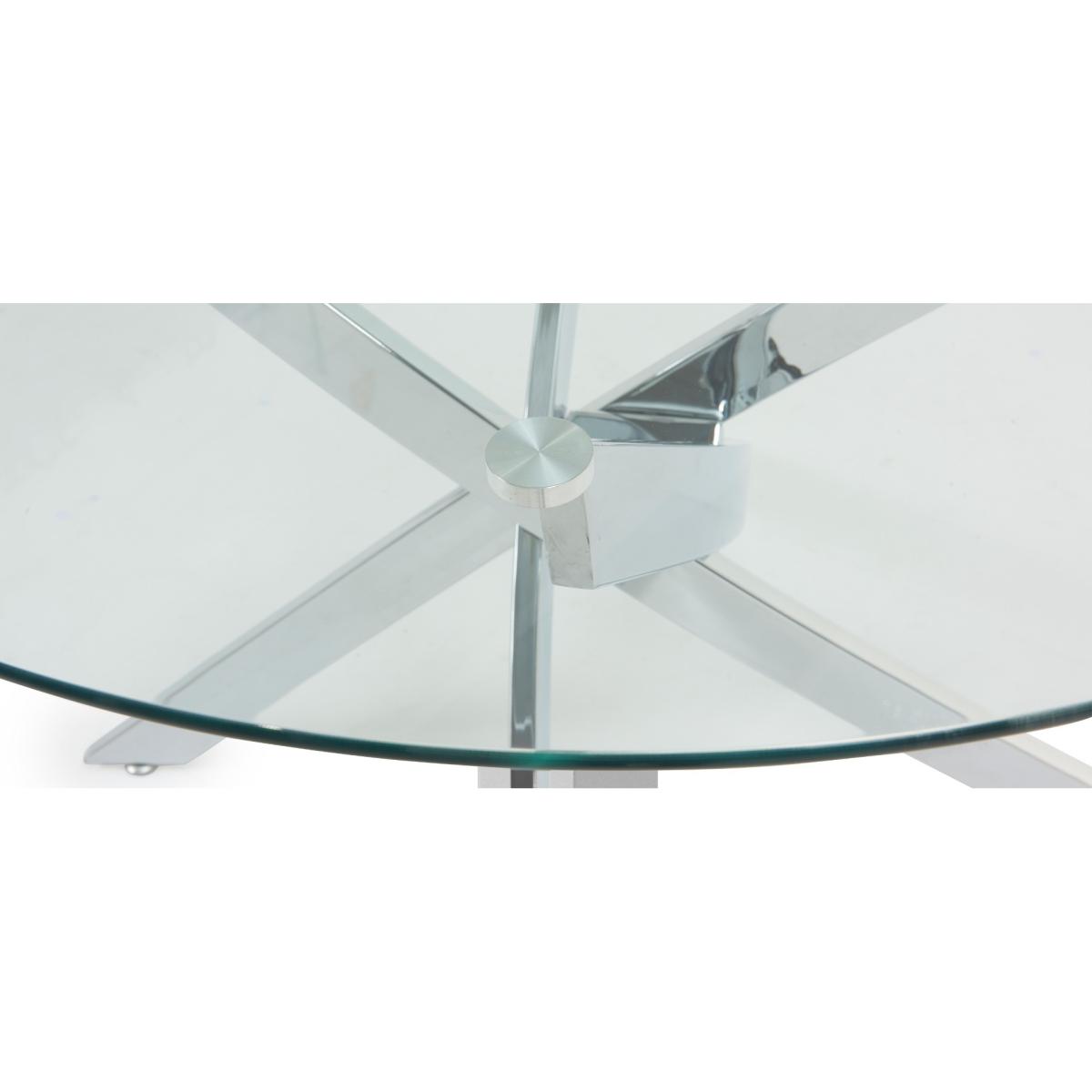 Denver 110cm Glass Dining Table with 4 Grey Vigo Chairs – image 18